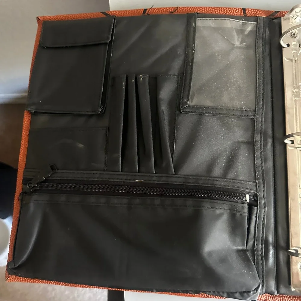 Vintage Pen-Tab Basketball Textured 3 Ring Binder Pro Sports Organizer Orange